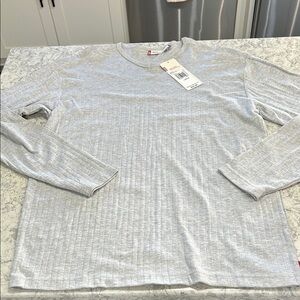 Vintage Levi’s V-Neck Ribbed Gray Long Sleeve Men's Shirt